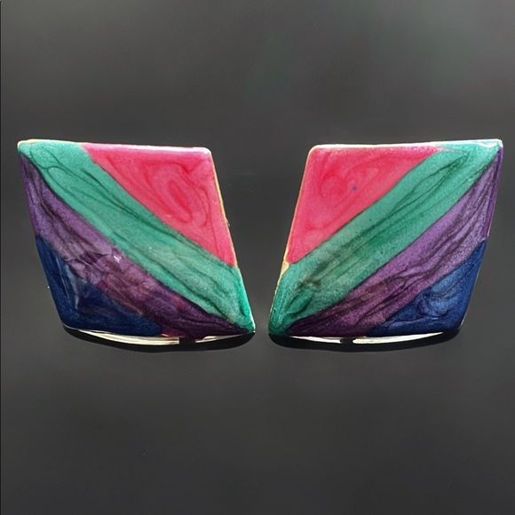 ✨Stunning Italy VTG Stud Earrings - Picture 1 of 2